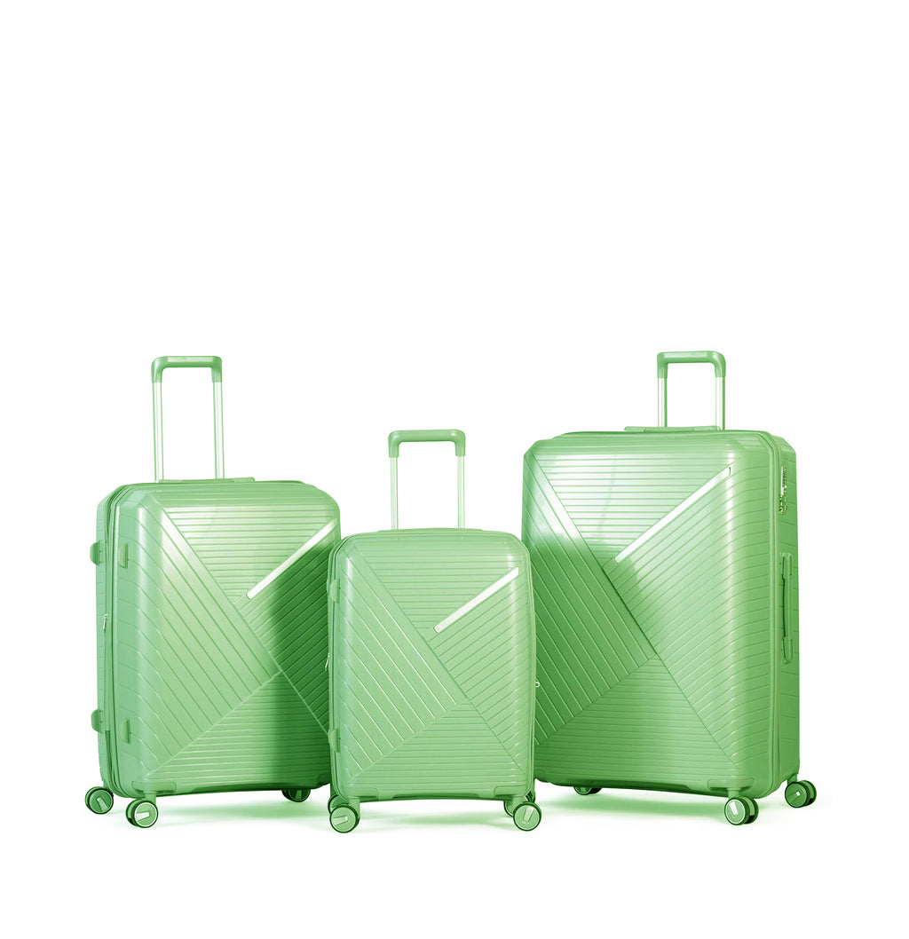 Milano Pyramid 3-piece luggage set in Green