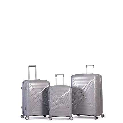Milano Pyramid 3-piece luggage set in Silver