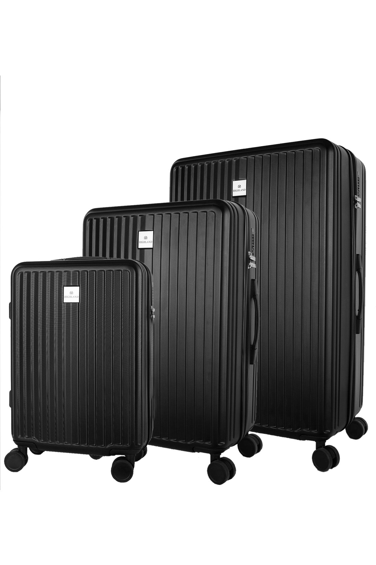 Highland Nevis 3-piece luggage bundle in Black