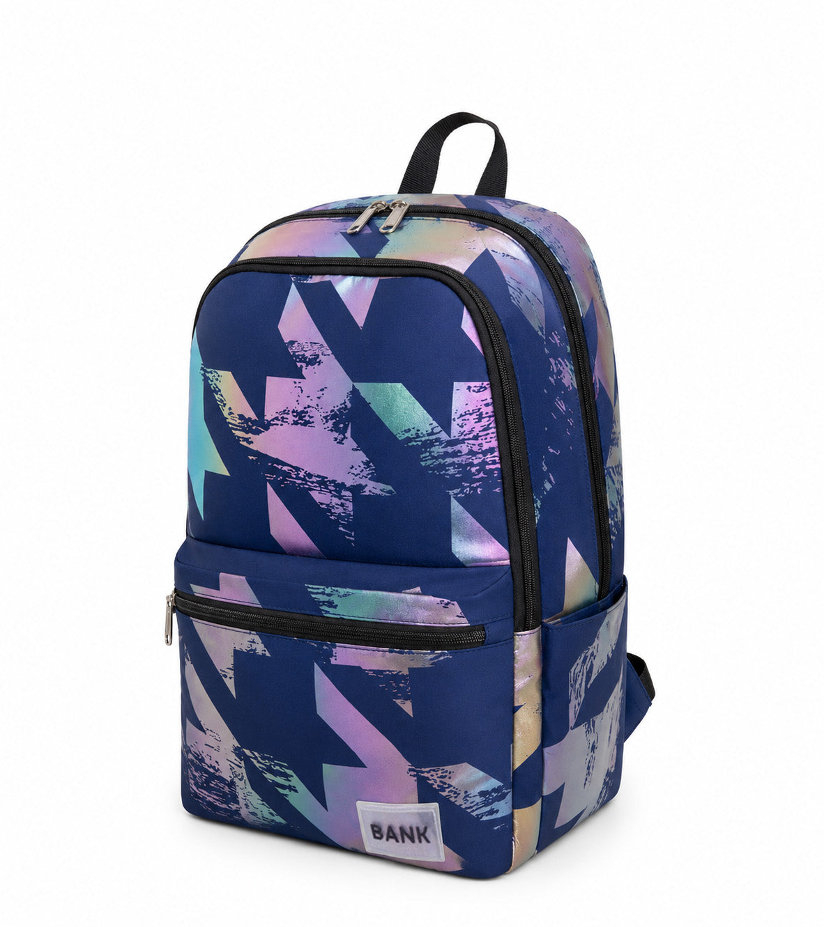 Bank Move backpack in Navy multi-color print